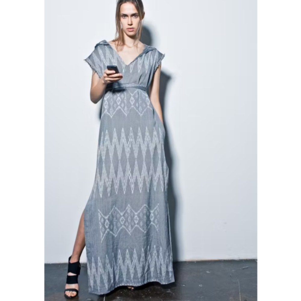 Baja East Hooded Kaftan Maxi Beach Dress Organic Cotton Barney's New York